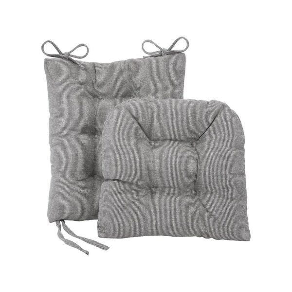 Gray Rocking Chair Cushion Set including Seat Pad, Back Pillow, and Gripper Non-Slip Base