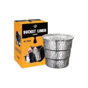 Grease Bucket Liners for Pellet Grills, 30 Pack Heavy-Duty Aluminum, Traeger Compatible