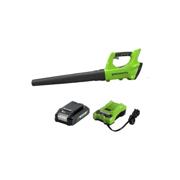 Green 24V Axial Blower with Over Mold Grip and Long-Lasting 2Ah Battery