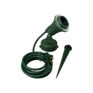 Green Floodlight Fixture for Outdoor Lighting with Adjustable Neck