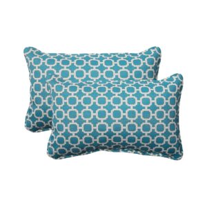 Green Polyester Lumbar Pillows for Outdoor and Indoor Use 2 Count Pack