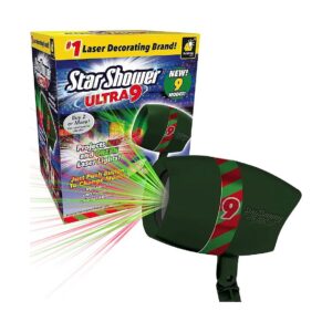 Green Star Shower Laser Lights with 9 Modes for Magical Christmas Displays