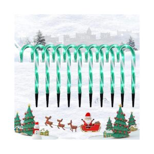 Green and White Candy Cane Christmas Lights for Lawn and Driveway