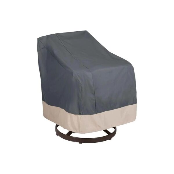 Grey Atmospheric Swivel Lounge Chair Cover with Stretch Drawcord Base