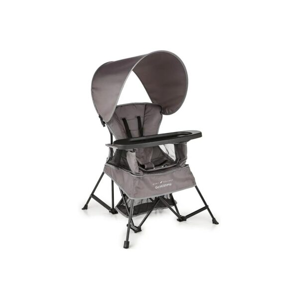 Grey Portable Toddler Chair with Sun Canopy and 3 Growth Stages