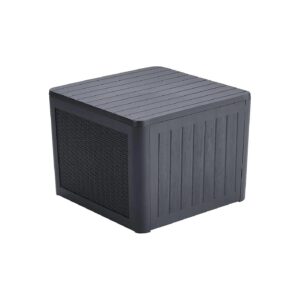 Grey Resin Waterproof Outdoor Storage Box for Patio Cushions and Pillows