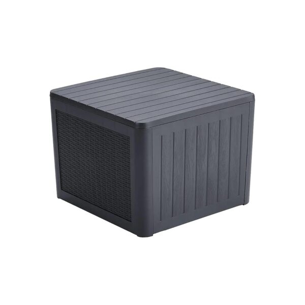 Grey Resin Waterproof Outdoor Storage Box for Patio Cushions and Pillows