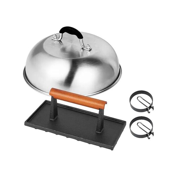 Grill Press and Egg Rings Kit for Blackstone Griddle cooking System