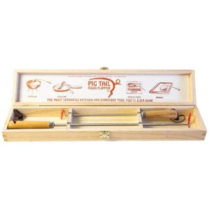 Grilling Accessory Set with Wooden Gift Box and Stainless Steel Flipper