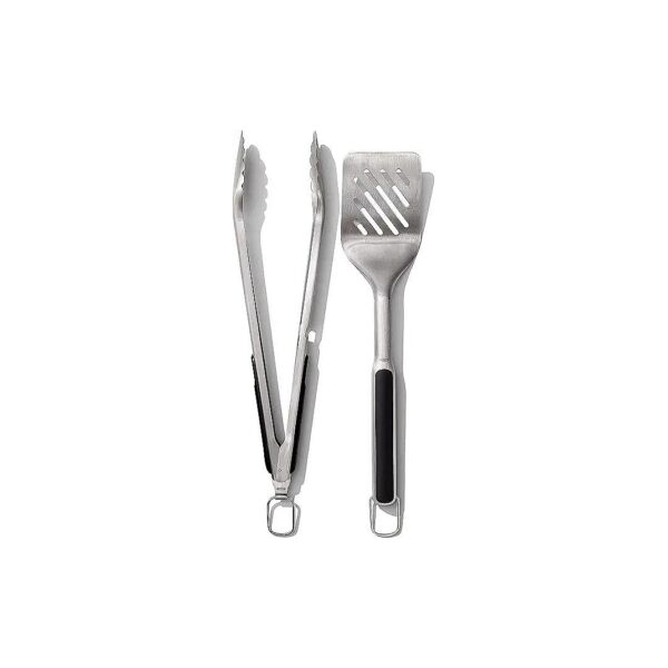 Grilling Tool Set with Turner and Tongs for Easy Food Serving and Storage