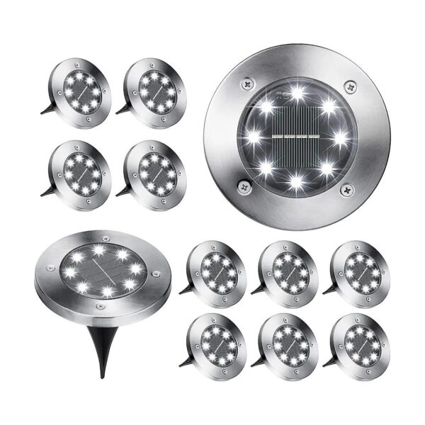 Ground Lights with 8 LED Cool White Lights for Garden Yard Path Walkway Driveway