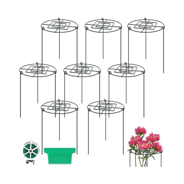 Grow Through Supports for Peonies and Other Large Blooms, 12x20 Inch, 8-Pack