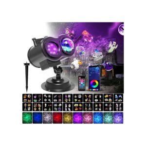 HD Wave Ocean Effect LED Projector Waterproof with 20 Switchable Slides for Holiday Decor