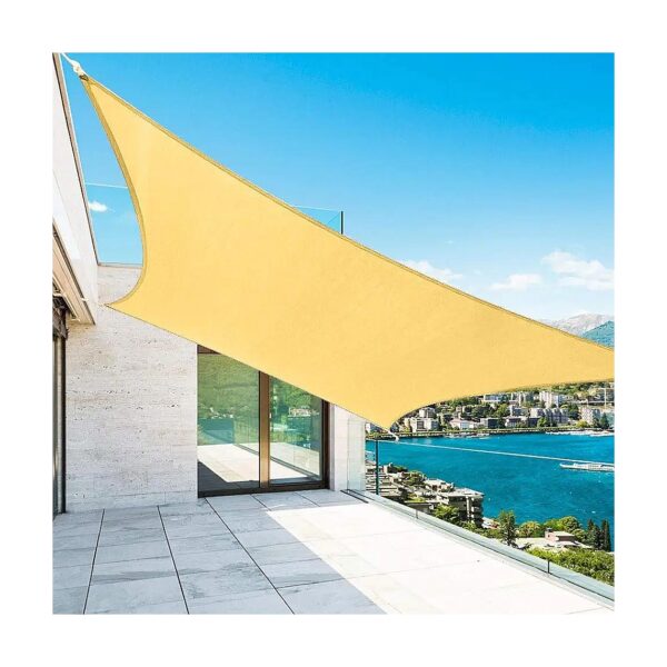 HDPE Shade Sail for Backyard or Patio 10x13 Curved Rectangular Sand Size