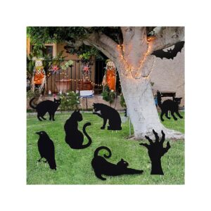 Halloween Black Silhouette Yard Signs with Stake for Home Garden Party Supplies