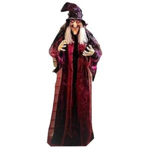 Halloween Decor Life Size Hanging Witch with Sound Activation and Red Eyes