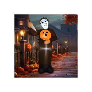 Halloween Inflatable Pumpkin Killer with LED Lighting for Home Yard Decorations Party