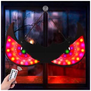 Halloween Window Decoration with Flashing Eye Lights and Suction Cup