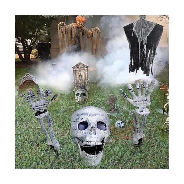 Halloween Yard Decoration Skeleton Set with Skull and Stakes