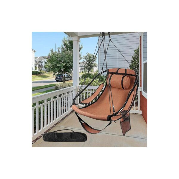 Hammock Chair with Adjustable Foot Rest and Metal Bar Support