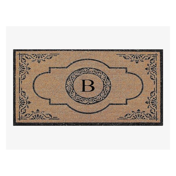 Hand Crafted Monogrammed Front Door Mat with 36 x 72 Inch Dimension