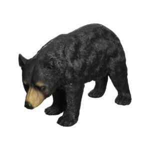 Handcrafted Cottage Country Black Bear Walking Statue Multicolored