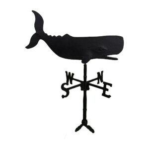 Handcrafted Whale Weathervane with Satin Black Enamel Finish and Durable Design