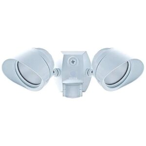 Hardwired Two LED Floodlights with Adjustable LED Lighting and Motion Sensor