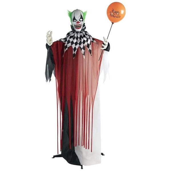 Haunted Hill Farm Life-Size Scary Talking Clown Animatronic with 3 AA Battery Operation