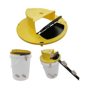 Have Outdoor and Indoor Item - Yellow Trapdoor Style Bucket Lid with Alloy Steel Plastic