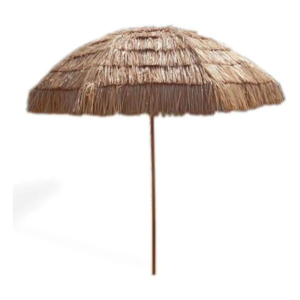 Hawaiian Tiki Style Patio and Beach Umbrella with Auger Tip and Water-Resistant Design