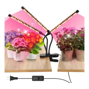 Head Full Spectrum LED Plant Light for Indoor Plants, Adjustable Gooseneck and Clip