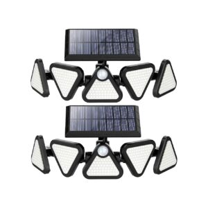 Head Solar Flood Light with PIR Motion Sensor and 270deg Wide Angle for Outdoor Lighting