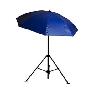 Heavy Duty Aluminum Frame 7 ft Round Blue Vinyl Travel Umbrella No Case