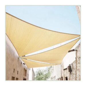 Heavy Duty Beige Triangle Sun Shade Sail Canopy ColorTree 190 GSM HDPE Logo