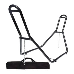 Heavy Duty Black Steel Hammock Stand for 2 Person Hammocks with Carry Bag