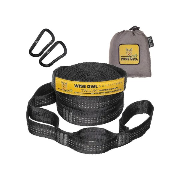 Heavy Duty Camping Hammock Straps with Adjustable Tree Loops and 2D Carabiners