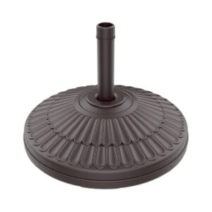 Heavy Duty Dark Brown 80 Lbs Round Weighted Patio Umbrella Base with Water Sand Filling