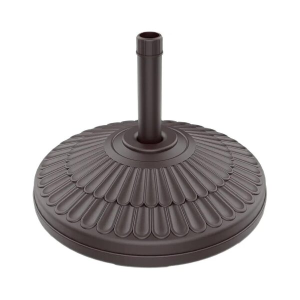 Heavy Duty Dark Brown 80 Lbs Round Weighted Patio Umbrella Base with Water Sand Filling