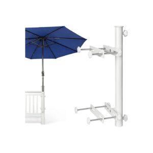 Heavy Duty Deck Umbrella Stand with Stainless Steel Frame and Adjustable Clamp