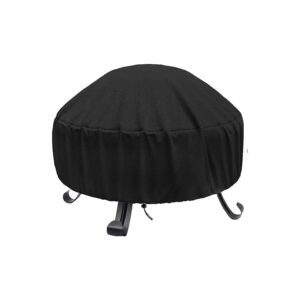 Heavy Duty Fire Pit Cover Round 22-34 Inch, 420D Oxford Fabric, Waterproof and Durable