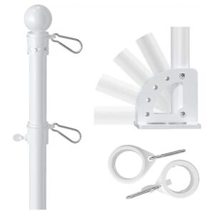 Heavy Duty Flagpole Kit with 5 Position Mounting Bracket for House Garden