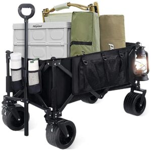 Heavy Duty Foldable Collapsible Wagon with Big Wheels for Sand and All-Terrain Adventures