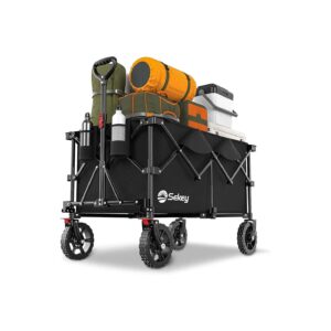 Heavy Duty Folding Wagon with Extra Large Capacity and Big All-Terrain Wheels