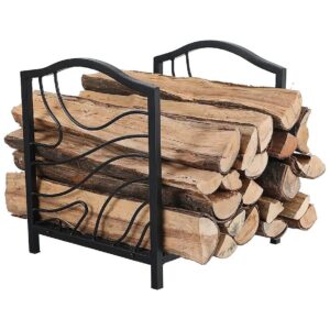 Heavy Duty Metal Firewood Rack for Storage and Organization Black