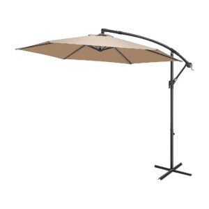 Heavy Duty Patio Offset Umbrella with Waterproof and UV Resistant Fabric