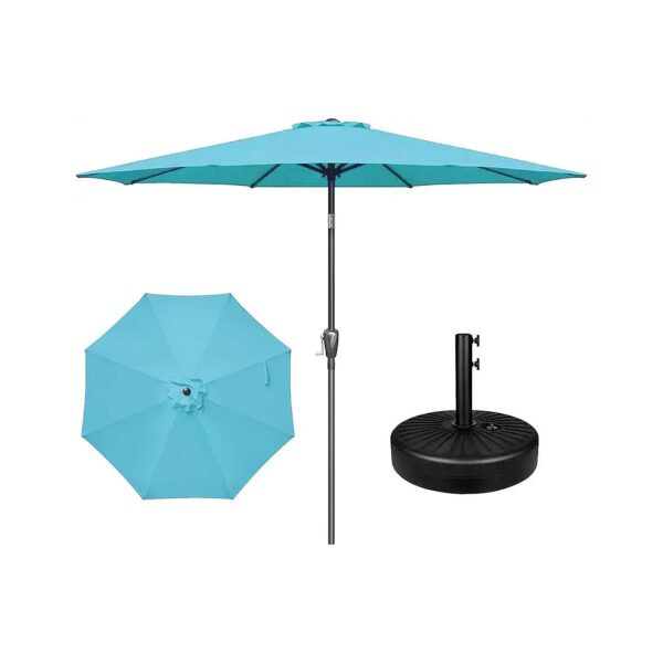 Heavy Duty Patio Umbrella with Water or Sand Fillable Base for Outdoor Lawn