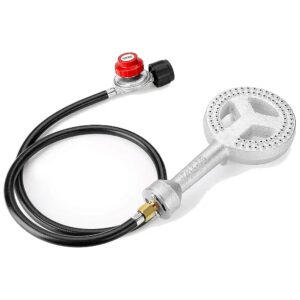 Heavy Duty Propane Burner Head with 20 PSI Adjustable Regulator and 4FT Hose