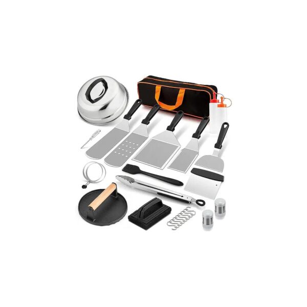 Heavy Duty Stainless Steel Griddle Accessories Kit for Flat Top Cooking and Outdoor BBQ