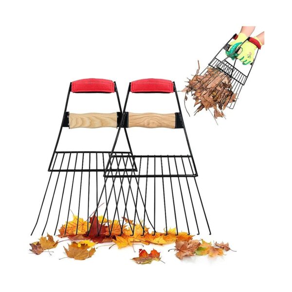 Heavy Duty Steel Leaf Scoops and Claws for Efficient Lawn Cleanup and Garden Maintenance